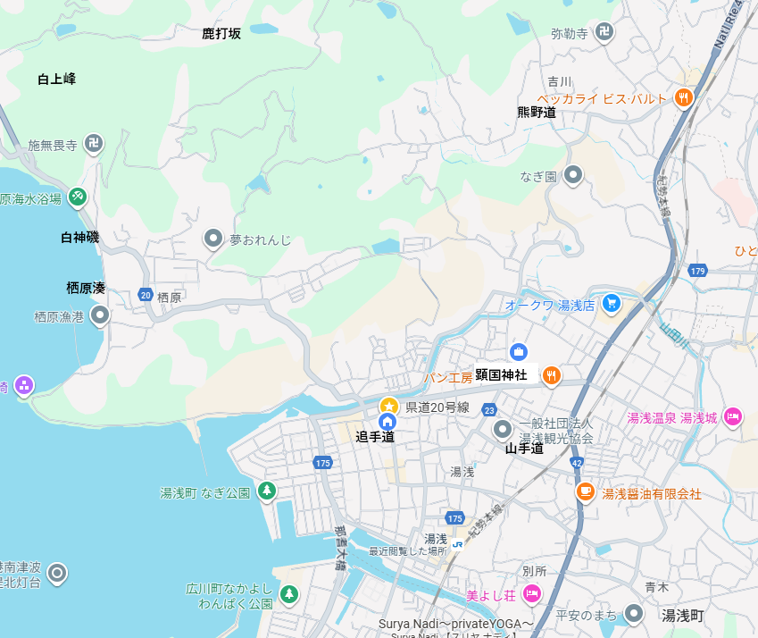海辺周边地形図
