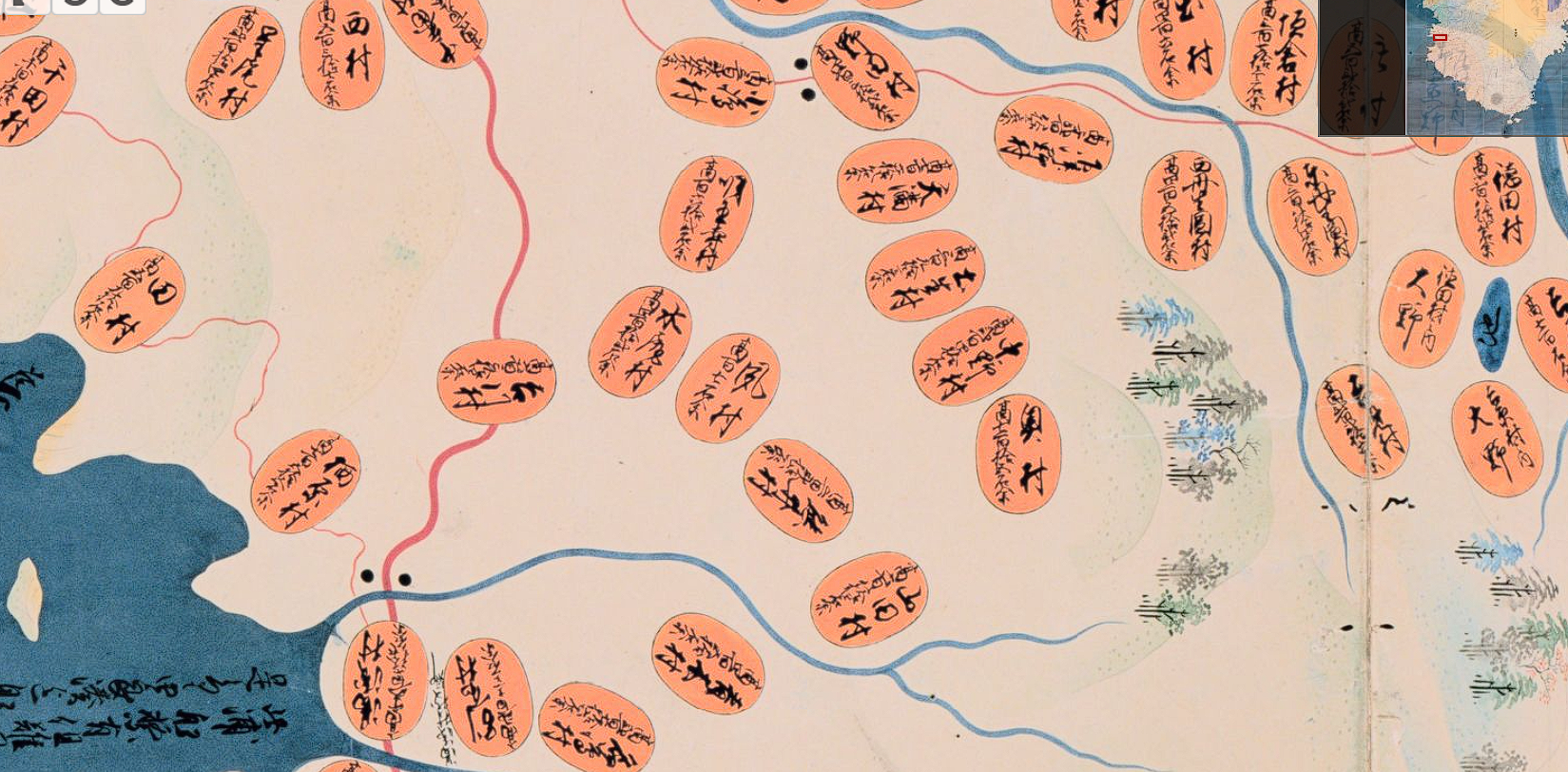 天保国絵図 湯浅・広川付近の拡大