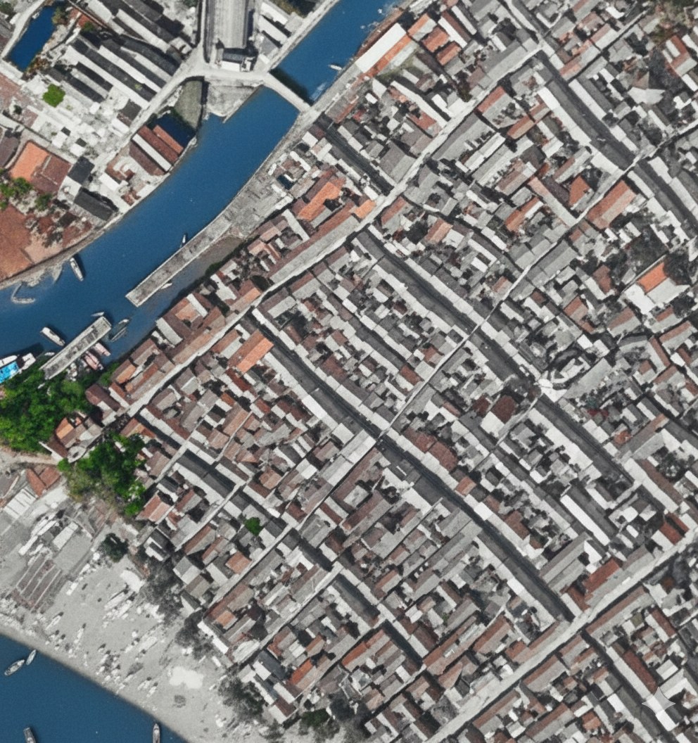 昭和22年の航空地図（モノクロ）