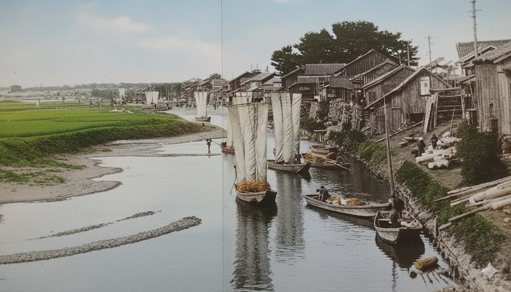 北山から見た湯浅町と湯浅湾