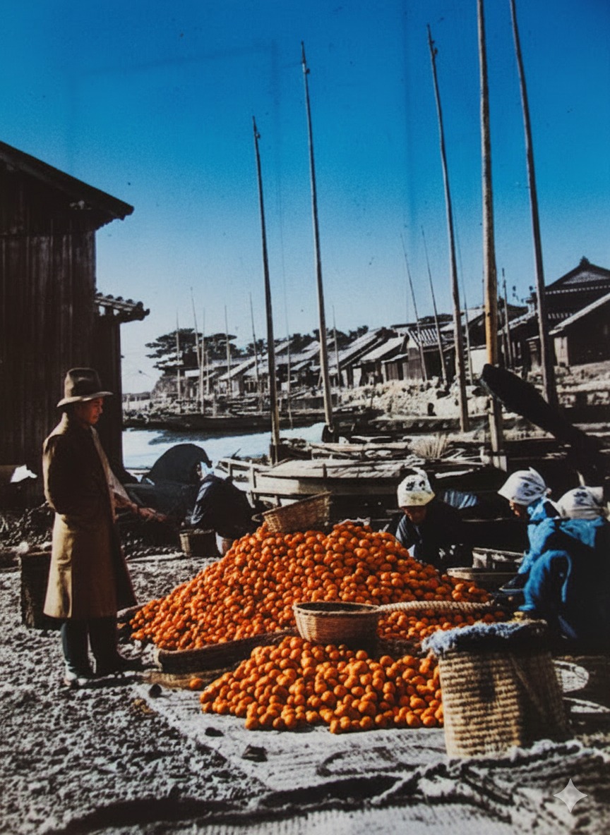 北山から見た湯浅町と湯浅湾